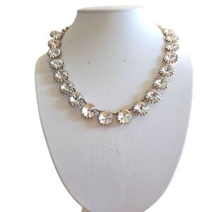 J. Crew Venus Flytrap Fly Trap Claw Prong Rivoli Pointed Stones Clear Necklace